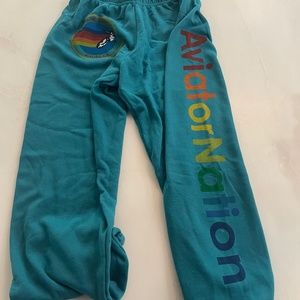 NWT Aviator Nation Sweatpants in Teal